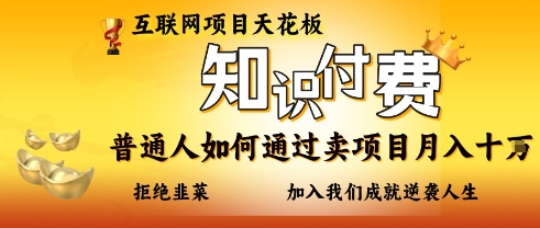 互联网项目天花板，知付付费项目，普通人如何通过卖项目月入十个，拒绝韭菜【揭秘】-亮剑学堂